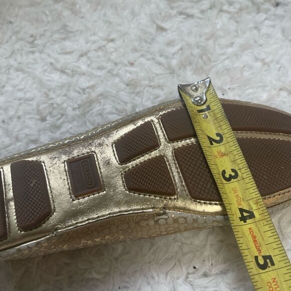 Coach Valari logo leather gold ballerina flats SZ8.5. - Picture 11 of 11